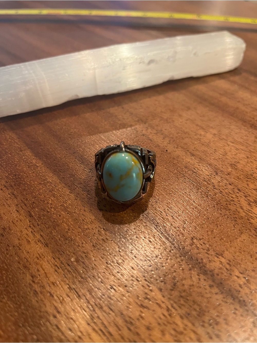 Navajo Sterling Silver Turquoise Oval Stone Ring